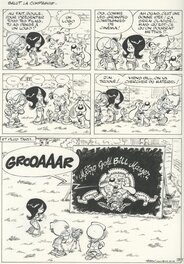 Planche originale - Verron, Boule et Bill, Gag n°1407, Salut la compagnie, Tome 34, Un amour de cocker, 2012.