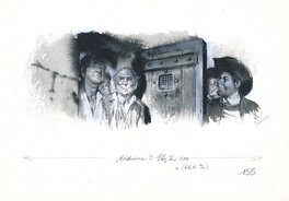 Illustration originale - René Follet | 1983 | Petite histoire des guerres de Vendée: Les prisonniers sont libérés
