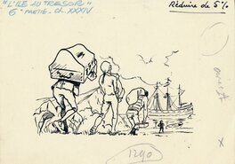 René Follet - René Follet | 1949 | L’Ile au trésor - Illustration originale