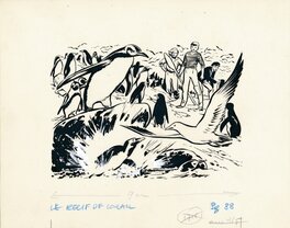 René Follet - René Follet | 1955 | Le récif de corail 088 - Illustration originale