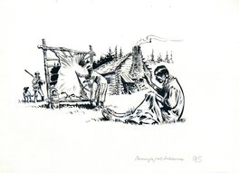 Illustration originale - René Follet | 1983 | La vie quotidienne des conquérants du Far West 95