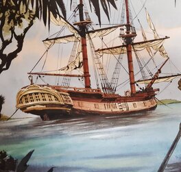 Photo prise de l'originale, detail du Faucon Noir, le bateau de Barbe-Rouge Photo prise de l'originale, detail du Faucon Noir, le bateau de Barbe-Rouge