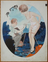 Victor Spahn - « D'après modèle... », circa 1920. - Original Illustration