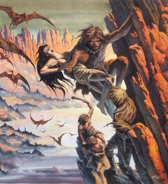 Couverture originale - Gal Caspak 1 Couverture Originale Edgar Rice Burroughs CASPAK  . Sf Temps Futurs