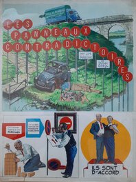 Peter Glay - Les panneaux contradictoires - Planche originale