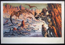 La Peinture Originale de GAL au Format entier de 33 X 50 Cm pour Edgar Rice Burroughs .