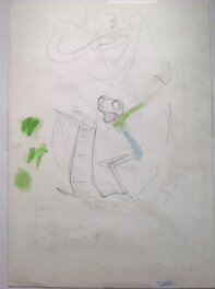 4Ème de Couverture avec un Crayonné de La Grenouille de Cadelo pour son ART BOOK DECOLLAGES (32X45 Cm) .