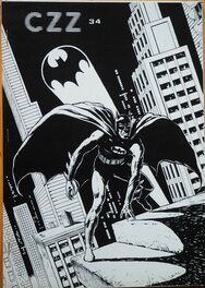 Un Joli Batman inédit de GAL pour Le Fanzine Cine Zine Zone 34 ( avec du Batman , Satanik , Etc...) édité par Pierre Charles en 1989 .