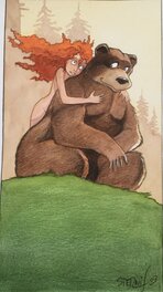 Philippe Sternis - Pyrénée et l’ours - Illustration originale