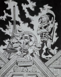Jim Lawson - Raph & Case in Paris - Original Illustration