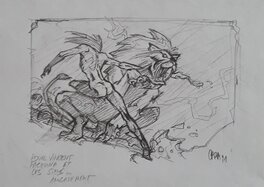 Caza - Lutte - Planche originale