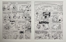 Greg - Achille Talon - T.14 - "Le mystère de l'homme à deux têtes" - diptyque planches 16-17 - Comic Strip