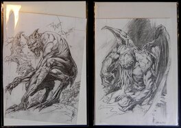 Rudy Nebres - Chtulhu + Werewolf, illustrations pour un jeu de cartes fantastique - Original Illustration