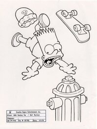unknown - Dessin original de Bart Simpson - Illustration originale