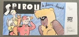 Olivier Schwartz - Ex-libris Spirou et Fantasio "La Femme Léopard" - Original Illustration