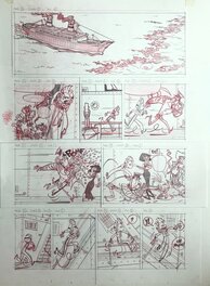 Fabrice Parme - Spirou et Fantasio - Panique En Atlantique (Prelim) - Œuvre originale