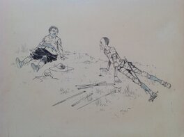 Henry Morin Don Quichotte de La Manche , Don Quichotte & Sancho Panza épuisé Rare illustration N&B Encre de Chine 1906 Cervantès