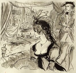 Jacques Grange - Napoléon et ses Amours : Venise, le Grand Canal - Original Illustration