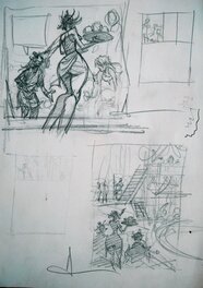 Mohamed Aouamri - La quête de l'oiseau du temps - croquis préparatoires "le grimoire des dieux" 2 - Original art
