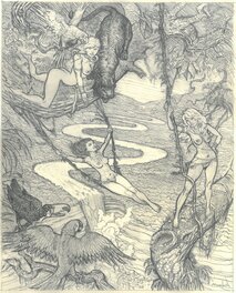 Régis Moulun - Balançoire 2 - Original Illustration