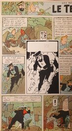 La case originale confrontée au format de sa publication dans le Journal Tintin du 15/01/1948