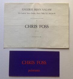 2 Cartons d'invitations Expo Chris FOSS en 1980 et 1981 2 Cartons d'invitations Expo Chris FOSS en 1980 et 1981