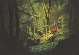 Benjamin Lacombe - Bambi - L'histoire d'une vie dans les bois - Illustration originale