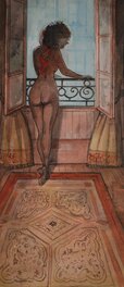 Yannick Corboz - Sada à la fenêtre - Original Illustration