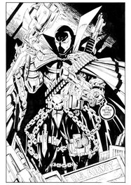 Adam Kmiołek - Spawn - fan ink, basé Todd McFarlane - Comic Strip