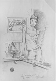 Gaël Séjourné - Lance crow dog t 5 - la fille au billard - Original Illustration