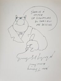 Dessin original sur feuille le Chat "L'imitateur"