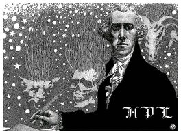 Lovecraft en gentilhomme du XVIII ème par VIRGIL FINLAY ( circa 1937 ) Lovecraft en gentilhomme du XVIII ème par VIRGIL FINLAY ( circa 1937 )