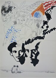 Edmond Baudoin - Dalí and Lorca - Original Illustration