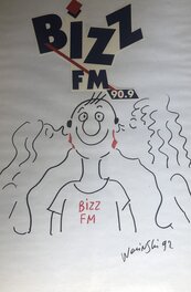 Georges Wolinski - Bizz FM - Illustration originale