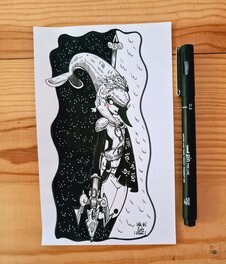 oTTami - Dessin original de l'Inktober 2020 : Mipha de Zelda Breath of the Wild - Illustration originale