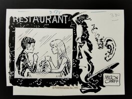 Milton Caniff - Restaurant 1972 - Illustration originale