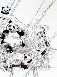 Marc Wasterlain - Couv. Jeannette Pointu Le grand panda T14 - Original Cover
