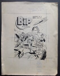 La Couverture Originale du BIP Fiction 5 au format entier de 23,5 X 30 Cm , Éo Bd Petit Format S.E.R 1958