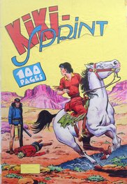 Atelier Chott - Atelier Chott , Couverture Originale Planche Couleur Couv Kiki-Sprint 4 Kiki Sprint indien Cheval Pin up Petit Format Chott 1959 - Original Cover