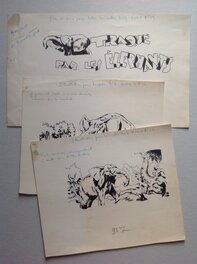 Rémy Bordelet RÉMY , Bandeau Titre La Traque des éléphants , éléphant ,paru dans BIG HORN 19 Petit Format Bd 1959 Atelier Chott