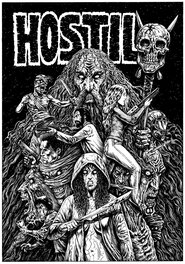 Raúlo Cáceres - Couverture roman Hostil - Illustration originale
