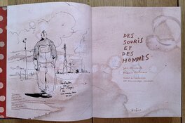 Dédicace sur les pages de gardes du livre.