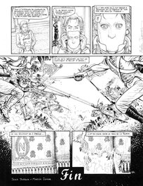 Martin Jamar - 2 planches Double Masque 'l'hermine' T6 : planches de fin (encrage + mise en couleur) - Planche originale