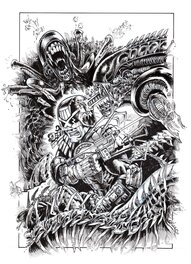 Kev Crossley - Dredd vs Aliens - Planche originale