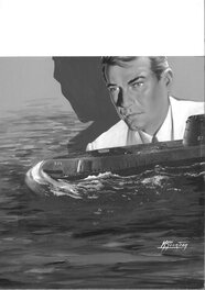 Michel Gourdon - Le sous-marin - Illustration originale