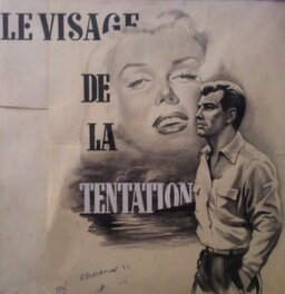 Michel Gourdon - Marilyn "le visage de le tentation" - Illustration originale