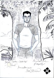 Mathieu Reynes - Dedicacé dans: Alter Ego - Tome 2 "Fouad". - Illustration originale