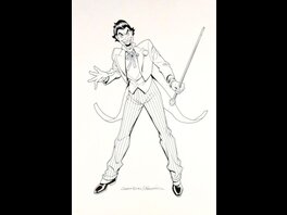 Garcia Lopez José Luis Brett BREEDING - The Joker Illustration à l'encre de chine dessinée au crayon par GARCIA LOPEZ, encrage Brett BREEDING - Planche originale