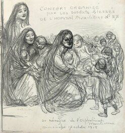 Théophile Alexandre Steinlen - Projet de programme pour un concert caritatif au bénéfice de l’Orphelinat Mentienne - Planche originale