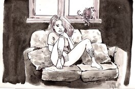 Davide Garota - Sul divano - Original Illustration
